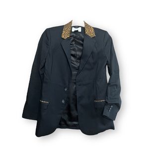 Current/Elliott Jacket Blazer Giraffe Trim Black Orange XS New